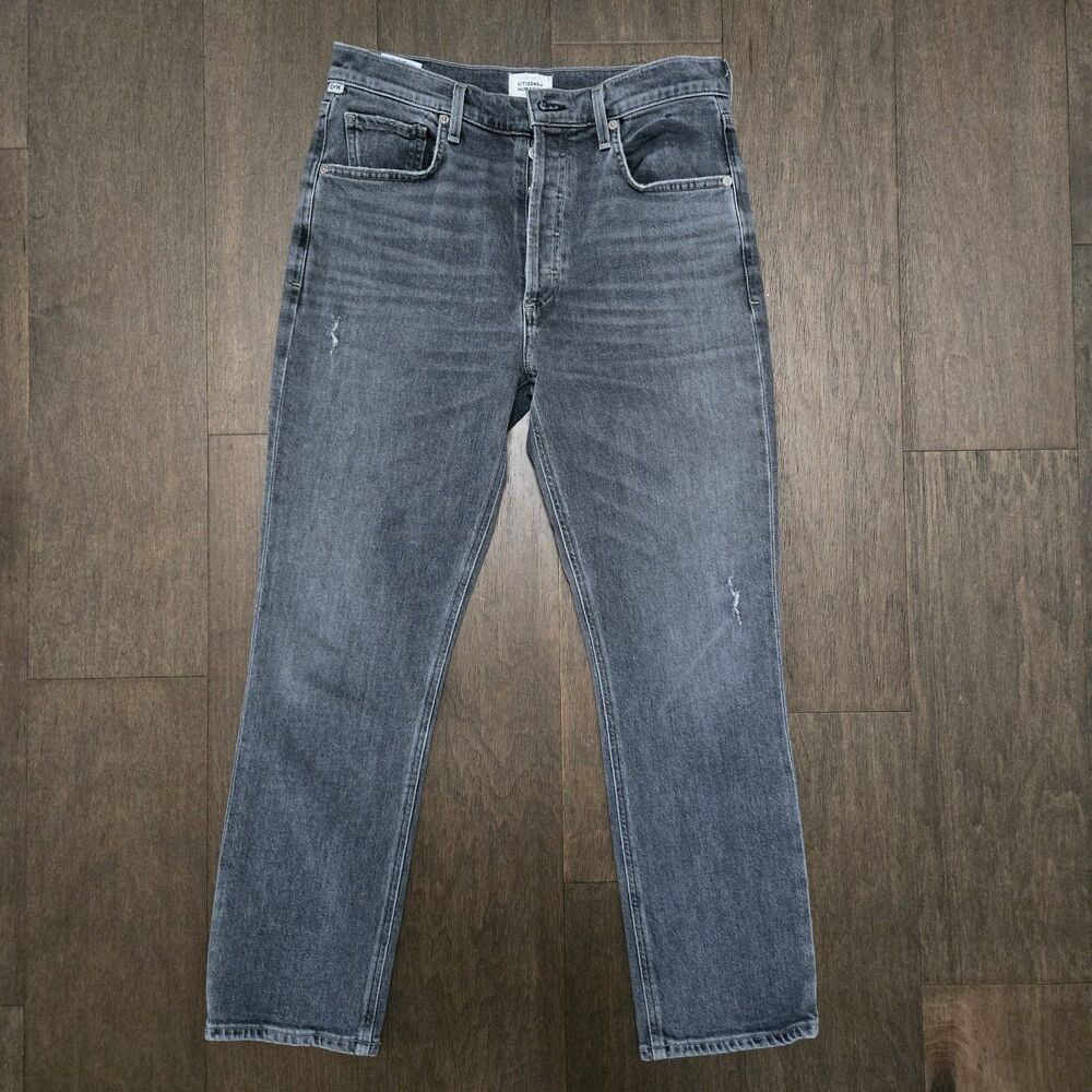 Citizens of Humanity Jolene High Rise Vintage Slim Washed Blk Sz 28 $218
